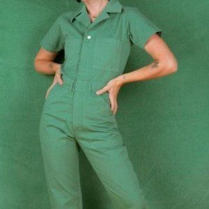 Big Bud Press M Green Short Sleeve Jumpsuit Coverall
